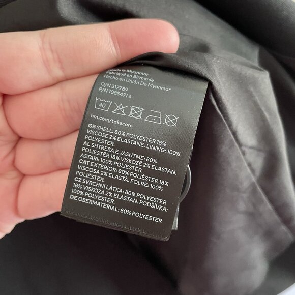 H&M Divided Women S Black Twill Career Oversized Single Breasted Blazer NWT - Picture 9 of 11